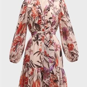 Kobi Halperin Multicolor Floral Long Sleeve Dress